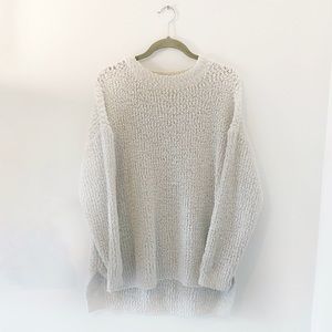 White Popcorn Knit Sweater